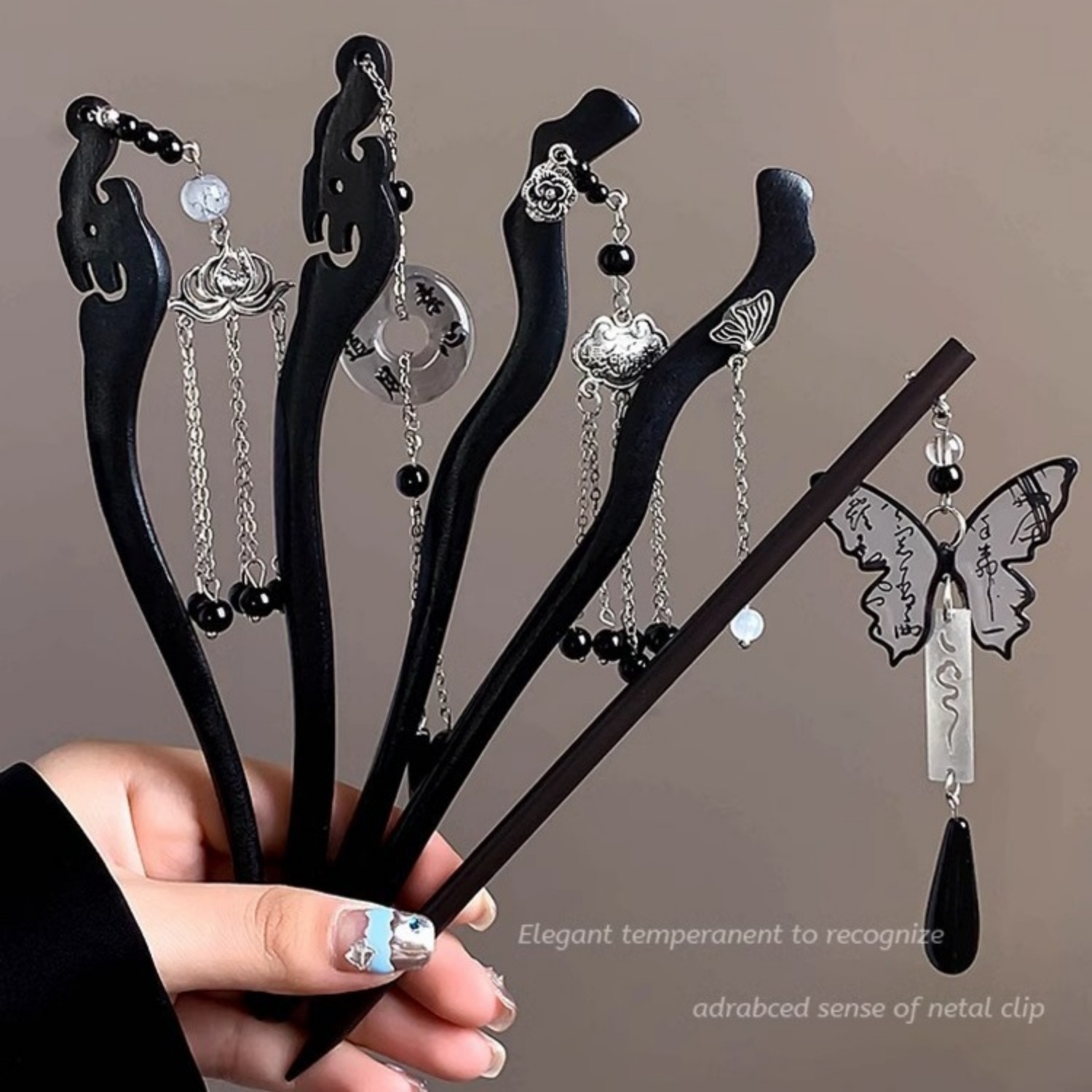Women Accessories Shop - Lichte luxe houten kwastje haarspeld voor