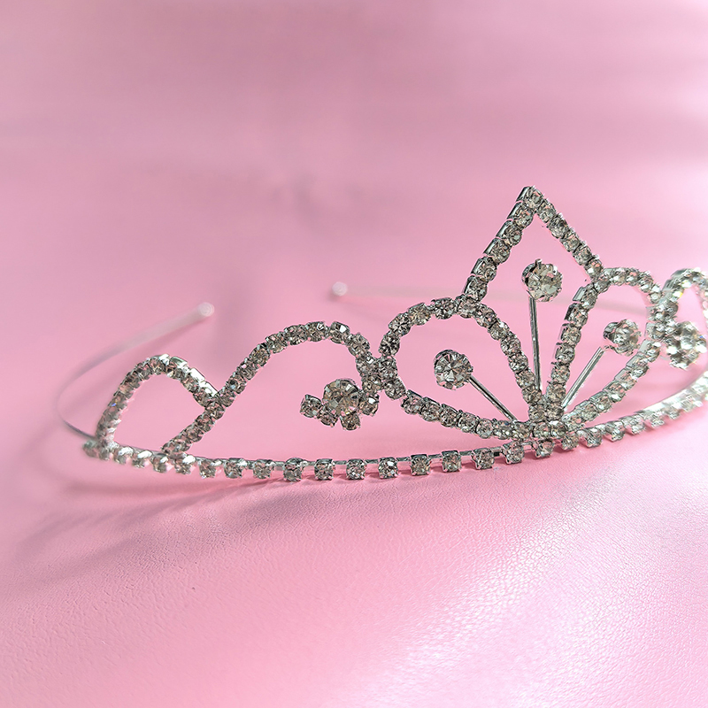 Women Knight Accessories - Zilverkleurige strass bruidskroon luxe kristallen tiara