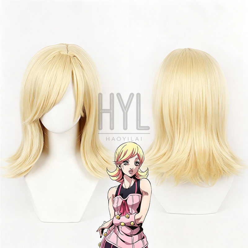 Women'S Yellow Accessories - Anime JOJO Lucy Steel Cosplay Pruik