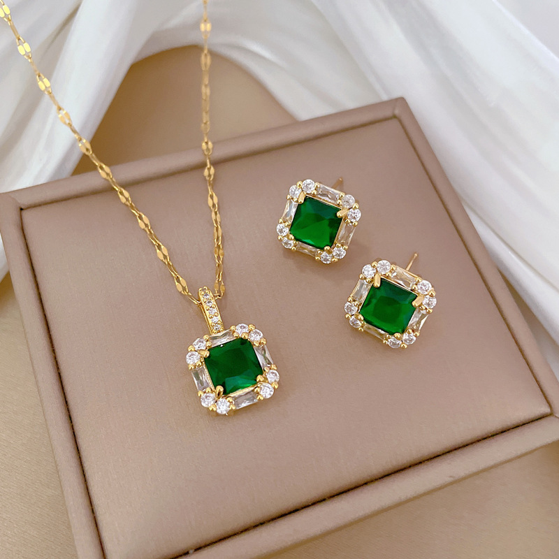 Women Accessories Combo Gift - 18K verguld roestvrijstalen dames sieradenset -