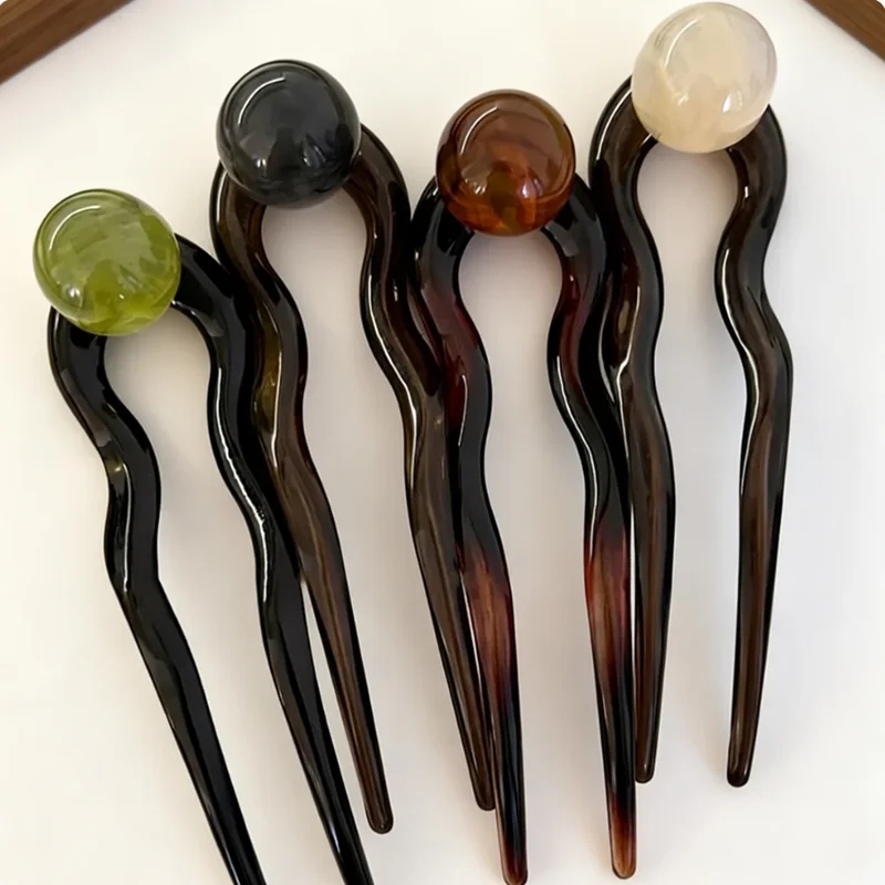 Women Accessories Shop - Mode gekleurde parel U-vormige haarstokjes haarspeld