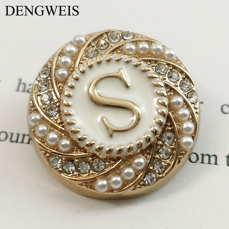 Women Accessories In English - Engelse Letter S Ronde Gouden Metalen