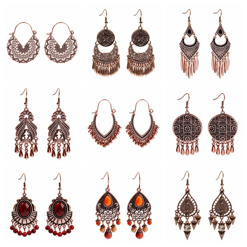 Women Accessories India - Vrouwen Vintage Boho Ethinic Rose Gouden