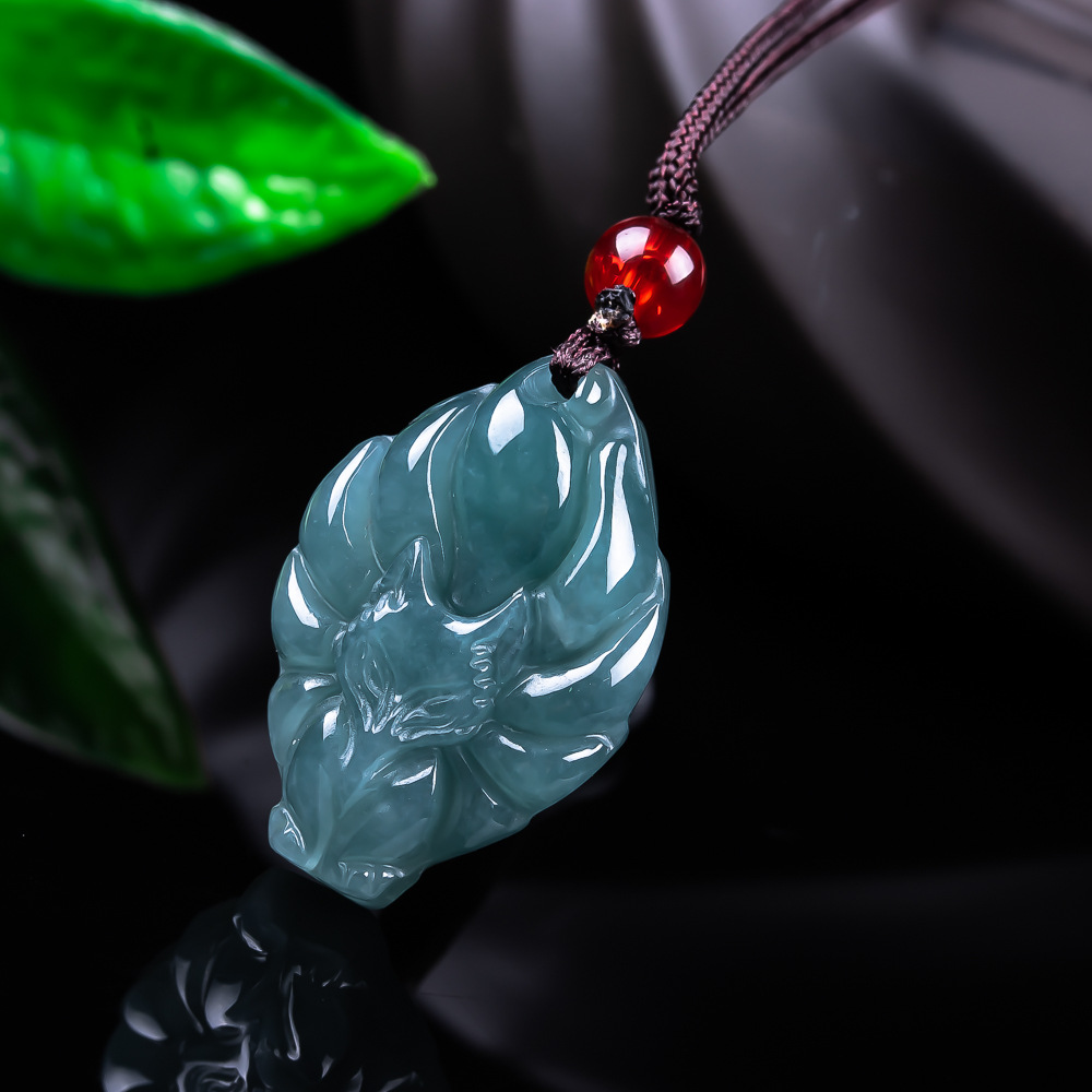 Accessories Woman - Natuurlijke Birmese Jadeïet Vos Hanger Ketting