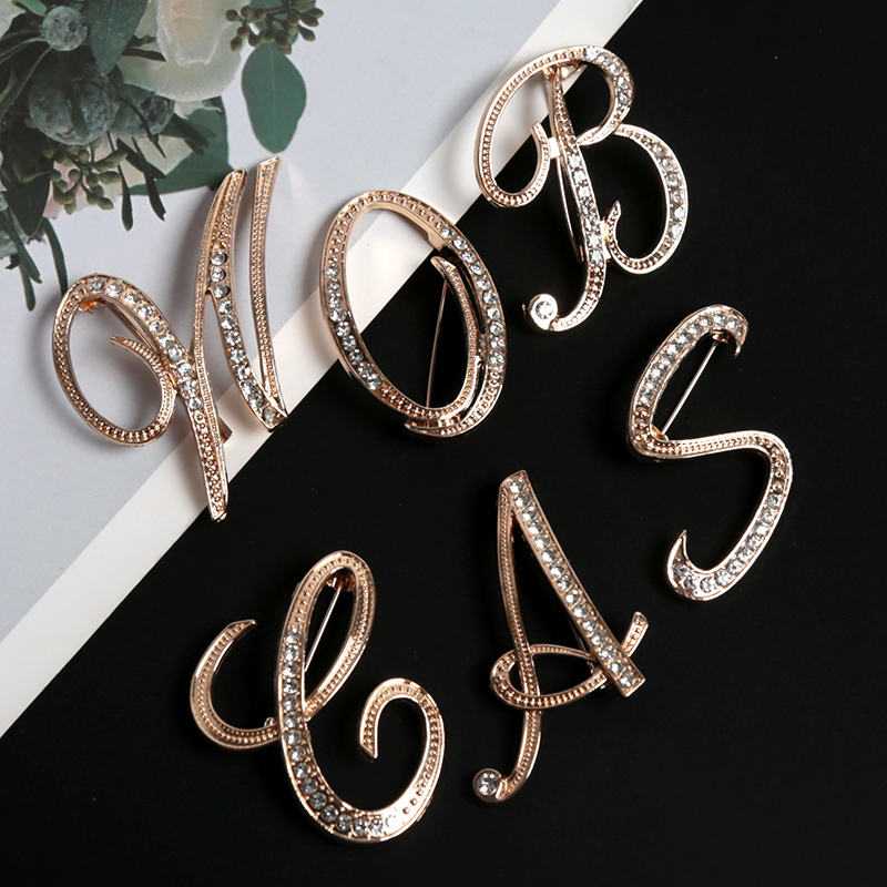 Women Accessories In English - Mode Vrouwen Strass Broche A-Z Engels