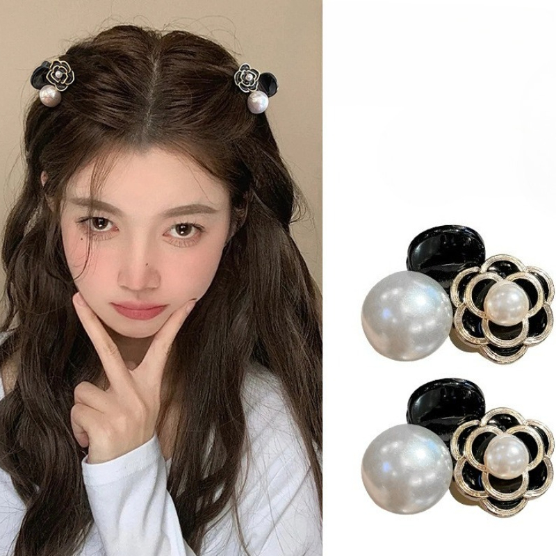Women Accessories Combo Gift - Zwart Wit Parel Bloem Kleine Haarklauw