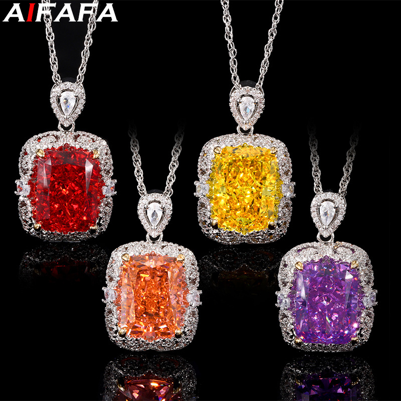 Women'S Yellow Accessories - Ijs Bloemen Geslepen Hanger Ketting 12*16mm