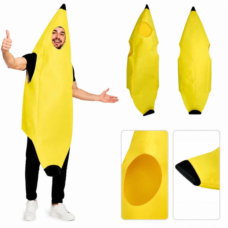 Women'S Yellow Accessories - Volwassen bananenkostuum grappig fruit jumpsuit Halloween