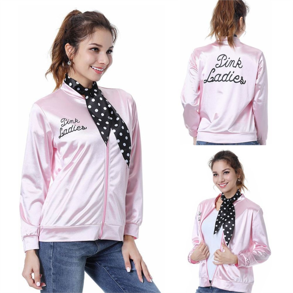 Women'S Accessories In The 1950S - Pink Ladies Grease Cosplay Shirt Kostuum