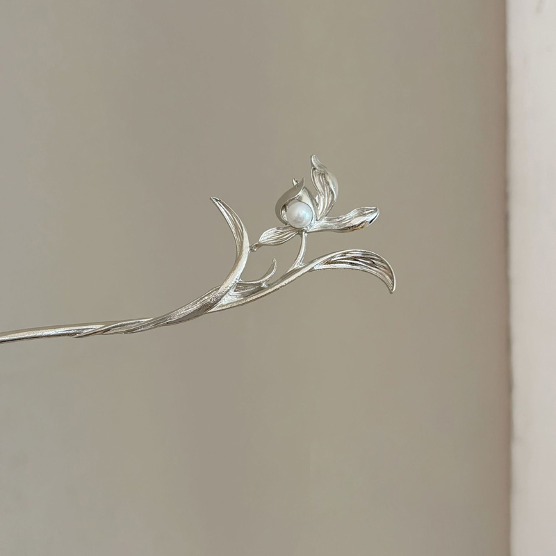 Women Accessories Shop - Nieuwe Chinese stijl zilveren orchidee haarspeld