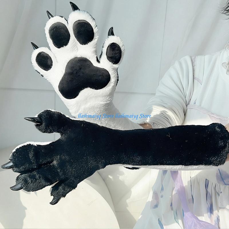 Women Accessories Description - 573B Pluche Vossen Wolf Klauw Handschoenen