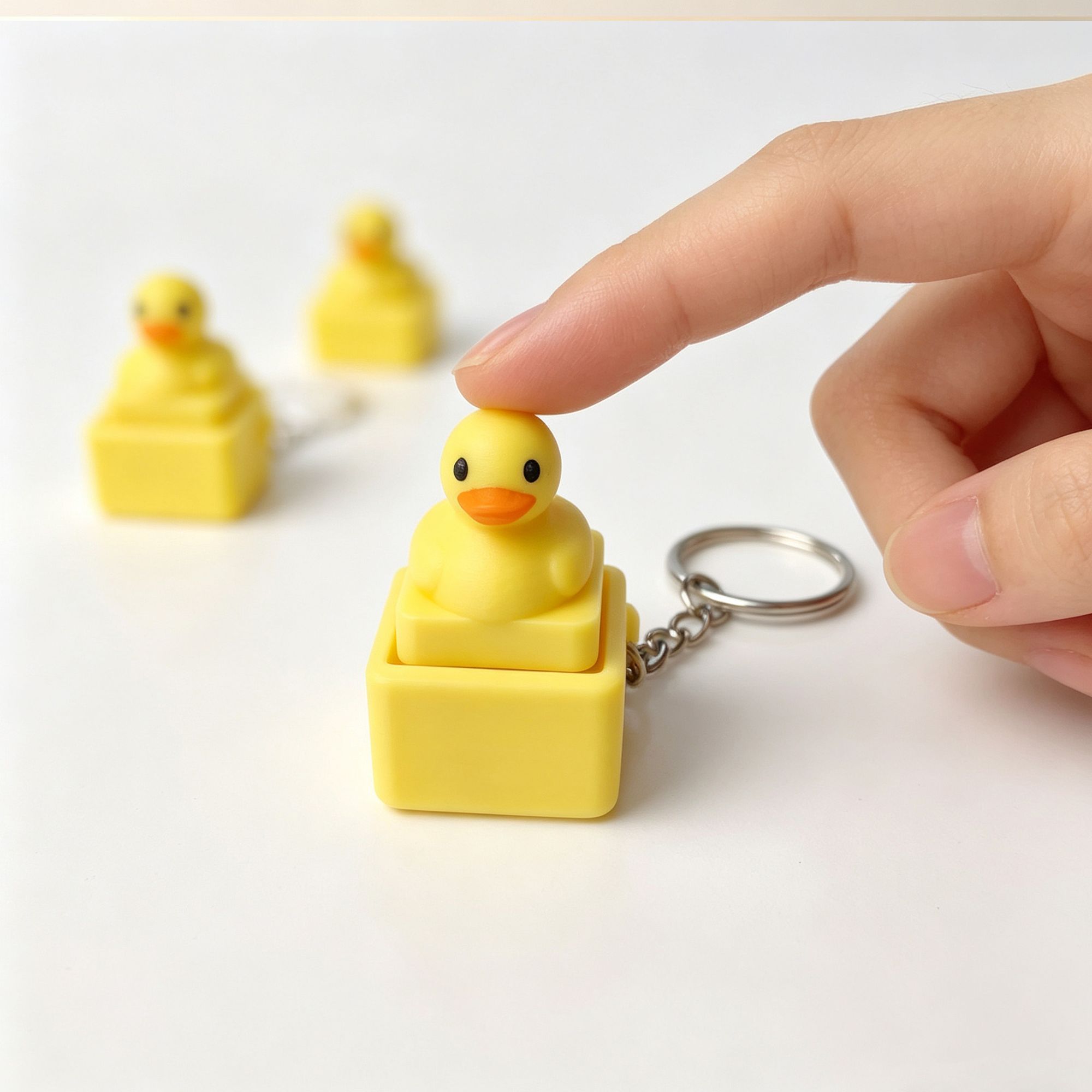 Leuke gele eend druk op sleute - Women'S Yellow Accessories recensie en prijs