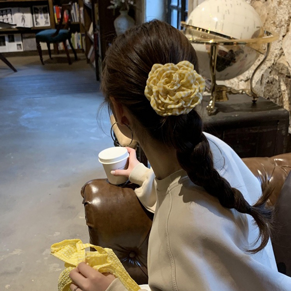 Dames haarklauwclip geruit gee - Women'S Yellow Accessories recensie en prijs