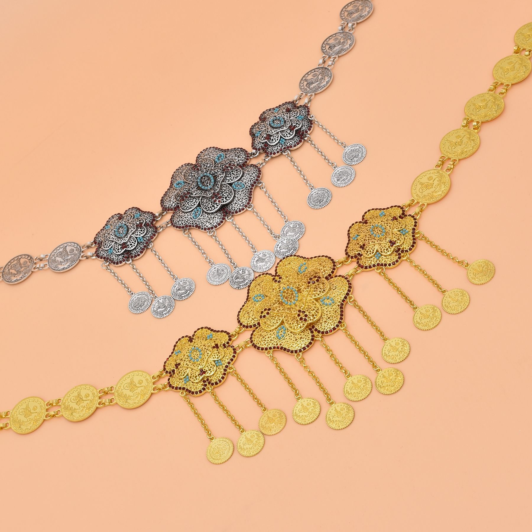 Hol Bloem Munten Ketting Hange - Women Accessories India recensie en prijs