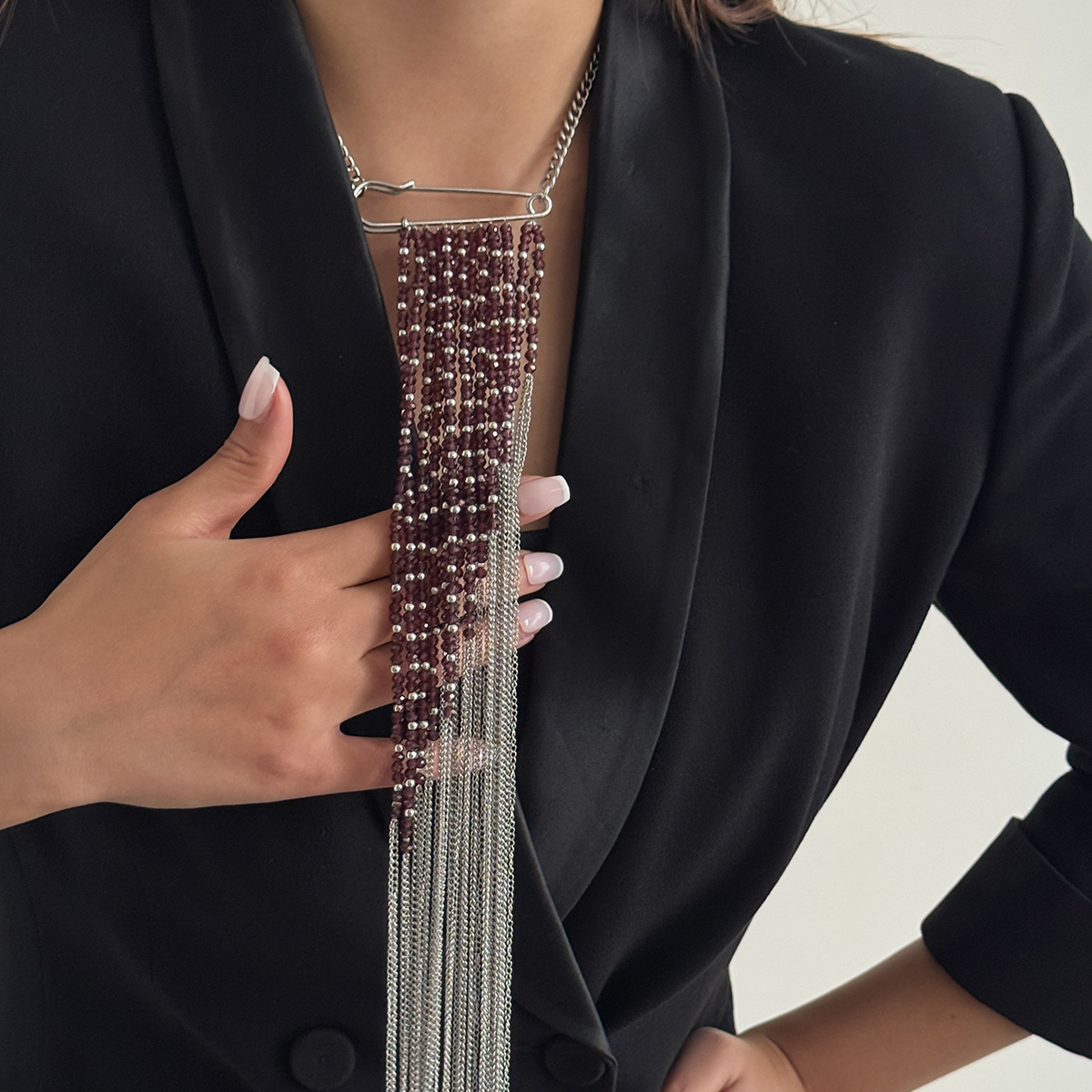 Zilverkleurige kwastjesketting - Women Accessories Chain recensie en prijs