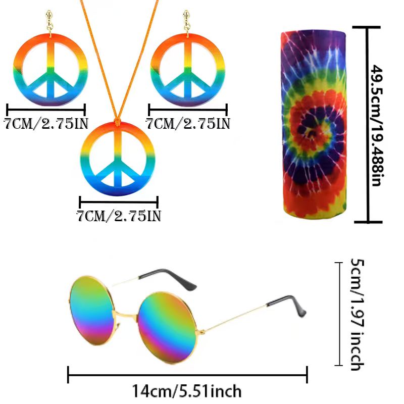PESENAR Hippie kostuum set bri - Women'S Accessories In The 60S recensie en prijs