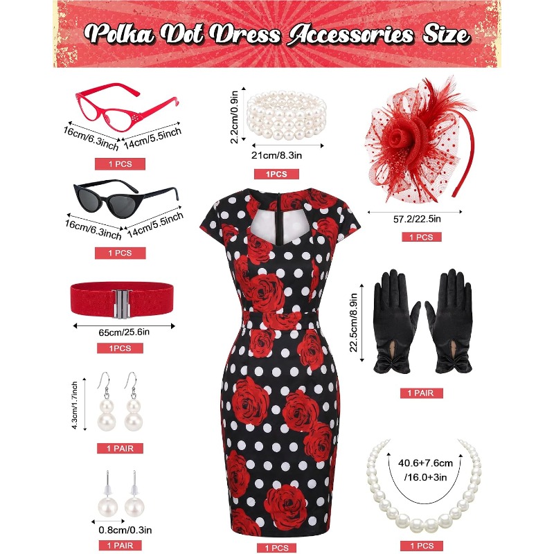 10 STUKS/SET Dames Retro Jaren - Women'S Accessories In The 1950S recensie en prijs